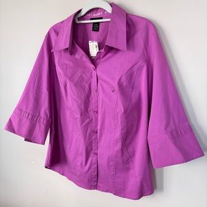 Lane Bryant Women's Button Down Shirt Lavender Size 14/16 NEW